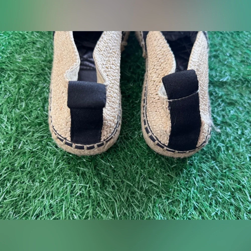 ZARA‎ Beige and Black Woven Espadrilles Size 40